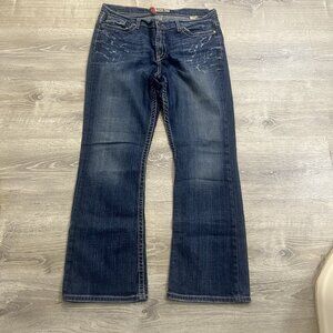 BKE Jeans Womens 33x30.5 Blue Drew Stretch Bootcut Stitch Medium Wash Buckle